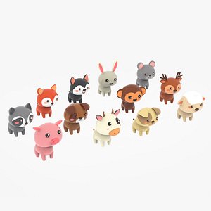 3D Cartoon Animal Character v001 Collection
