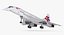 Concorde Supersonic Passenger Jet Airliner British Airways Rigged