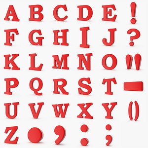 Letters and punct marks with soft chamfer