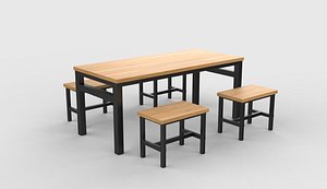 3D student desk 05 3D model