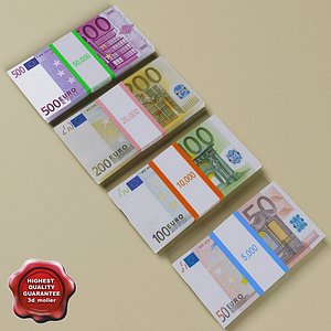 3d euro banknotes