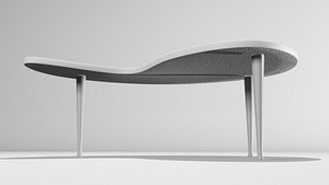 3D White office table desk model