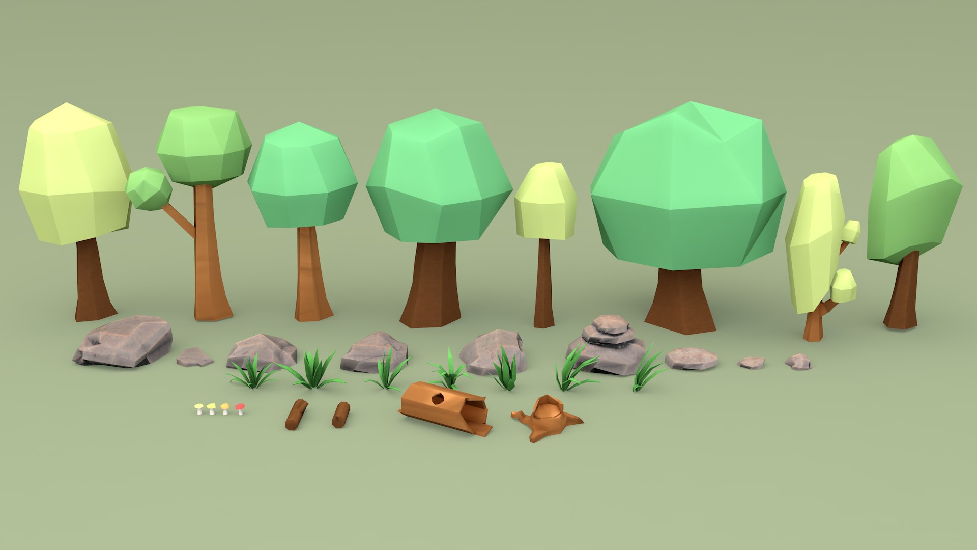 Cartoon forest tree 3D - TurboSquid 1429757