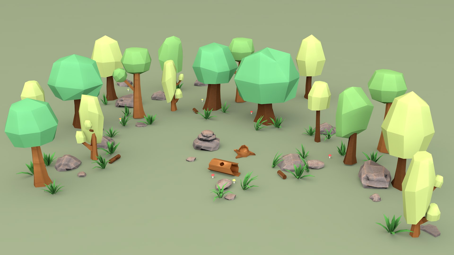 Cartoon forest tree 3D - TurboSquid 1429757