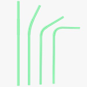 plastic drinking straws 3D model