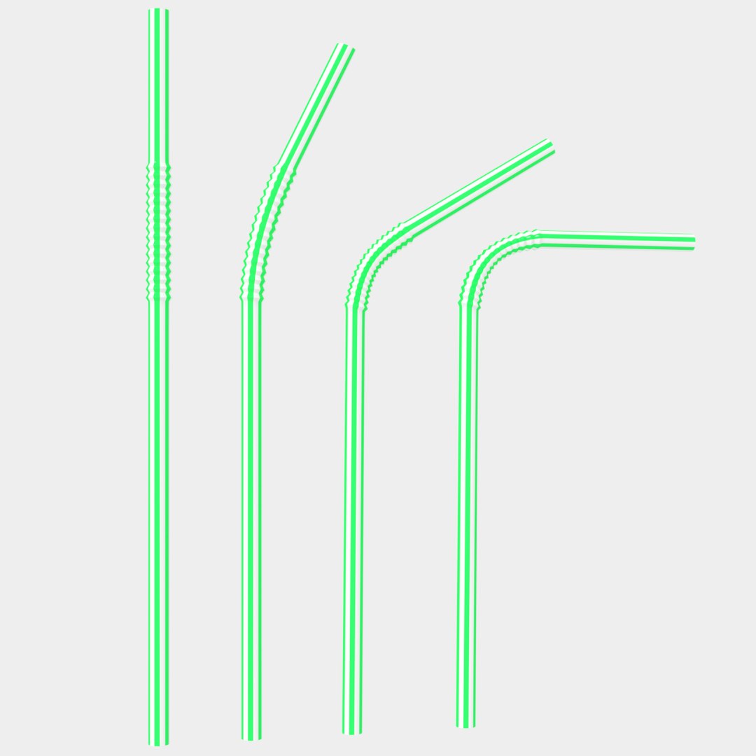 Plastic Drinking Straws 3D Model - TurboSquid 1428361