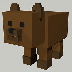 voxel art bear 3D