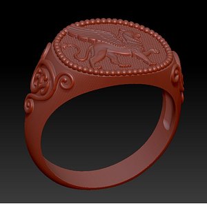 gents signet ring griffin
