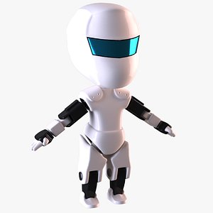 3D model RobotBoy Cartoon Robot Character VR / AR / low-poly rigged