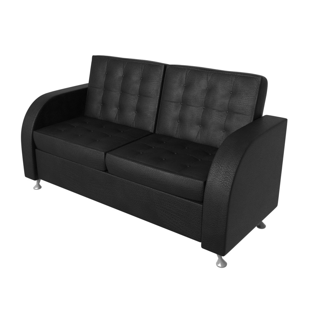 3D Black leather Sofa TurboSquid 1946964