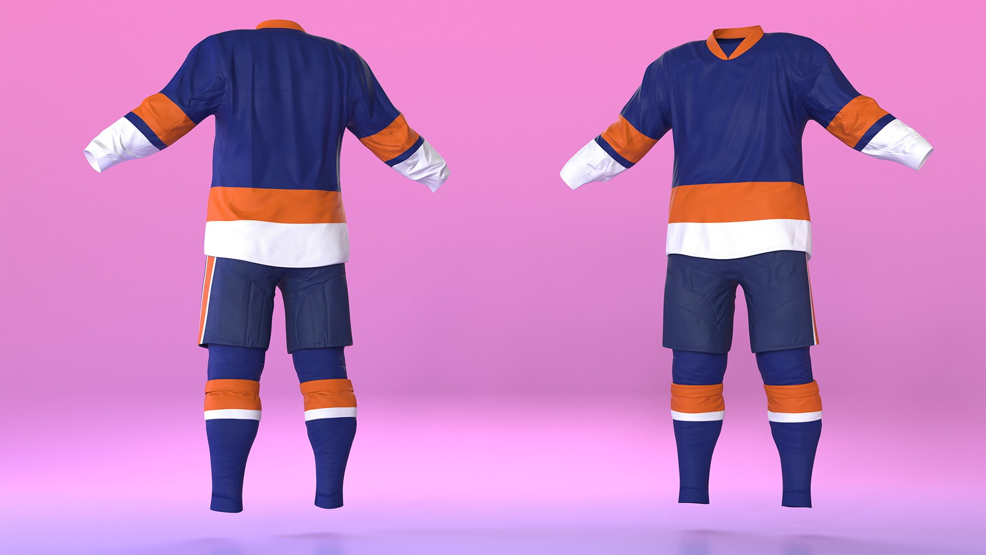 Hockey Clothes Blue 3D model preview