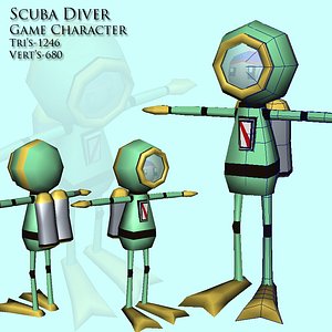 scuba diver obj