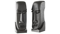 Sculpture of a face in an Oriental style