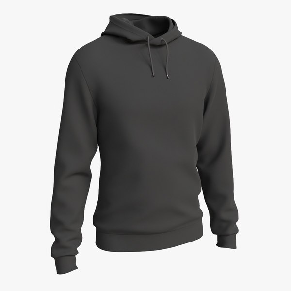 Hoodie for Men Mockup 01 Black 3D