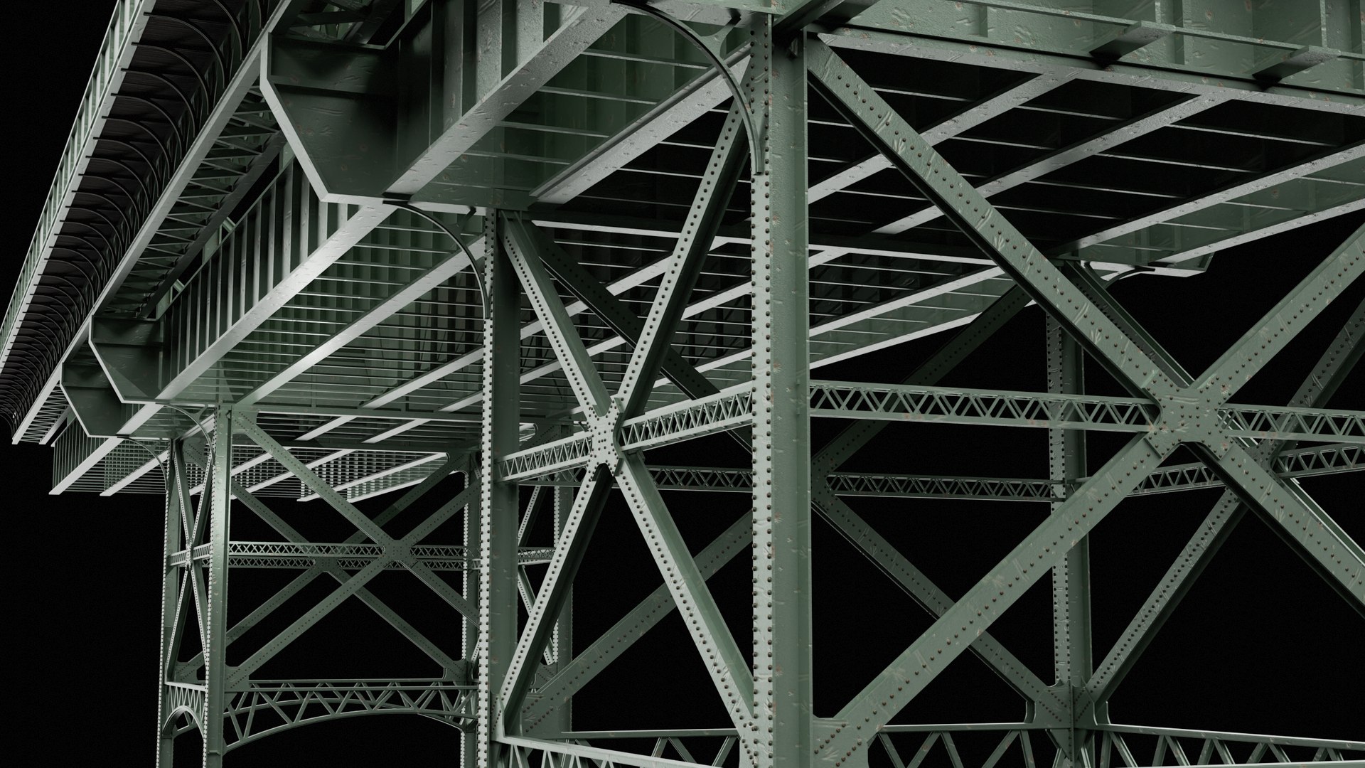 Modular Steel Bridge Kitbash Model - TurboSquid 2290614