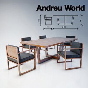 Andreu World Table and Chairs