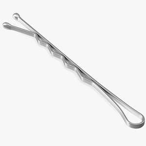 Secure Hold Bobby Pin Silver 3D model