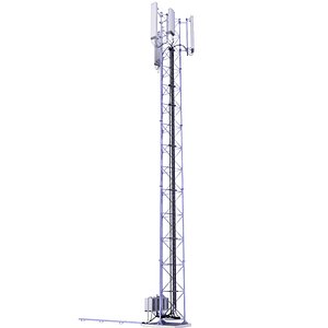 Large Mobile Phone Mast Station 57 3D