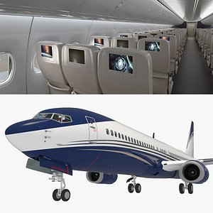 Boeing 737-900 with Interior Generic 3D Model