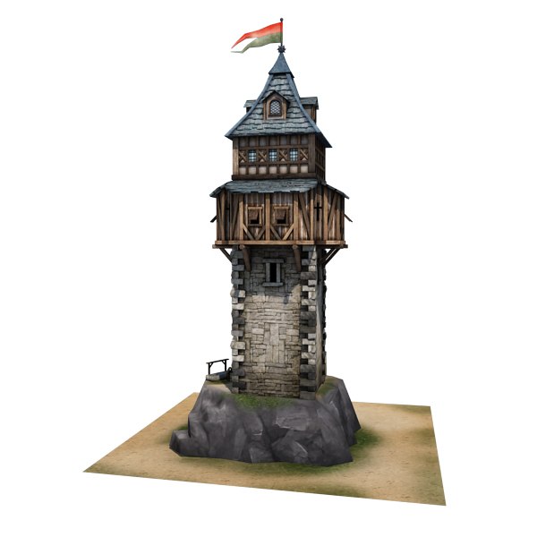 3d medieval defence tower buildings