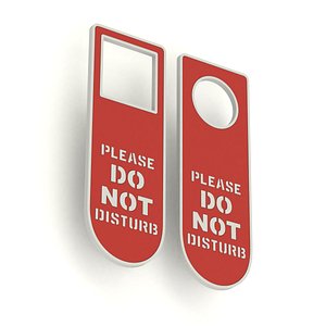 3D model Printable Do Not Disturb Door Hanger-SET 3