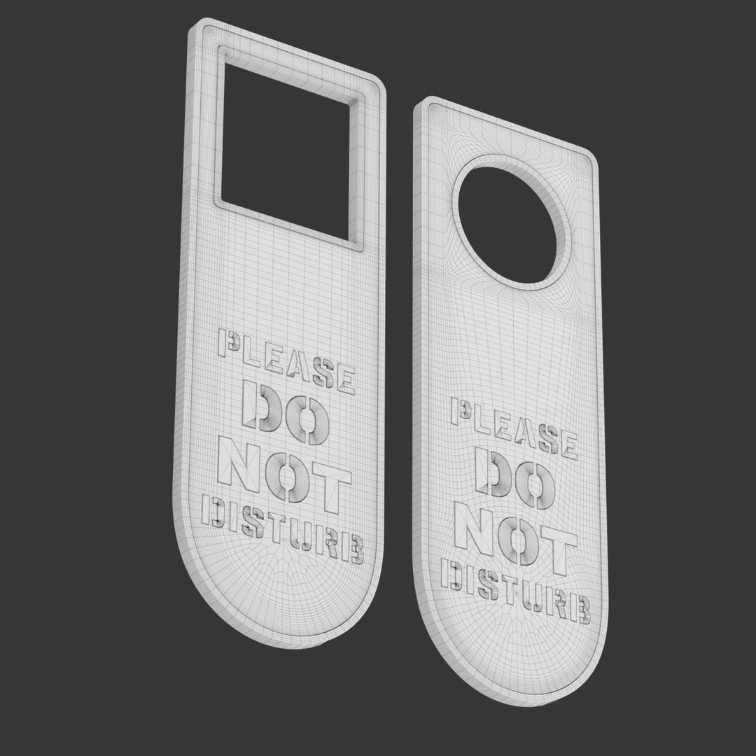 3D Model Printable Do Not Disturb Door Hanger-SET 3 - TurboSquid 1862480