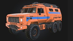 3D Orange Expedition Rescue Vehicle