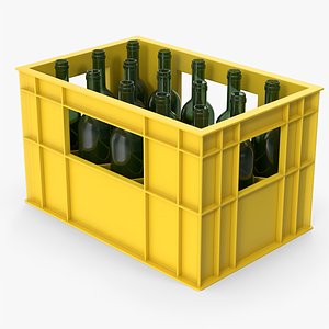 Plastic Bottle Crate With Empty Bottles