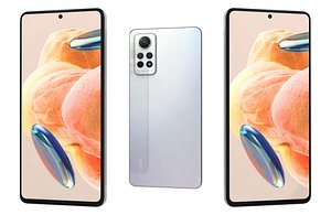 Xiaomi Redmi Note 12 Pro 4G White Low Poly 3D model