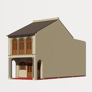 3D Malaysia shophouse 1760