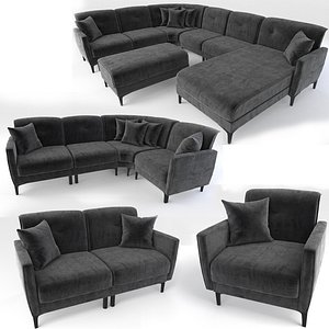 3D modular sofa set model