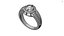 Anello da donna con diamanti STL 3DM pronto per la stampa, leggero e stampabile