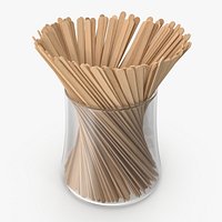 Wooden Coffee Stirrers in Glass