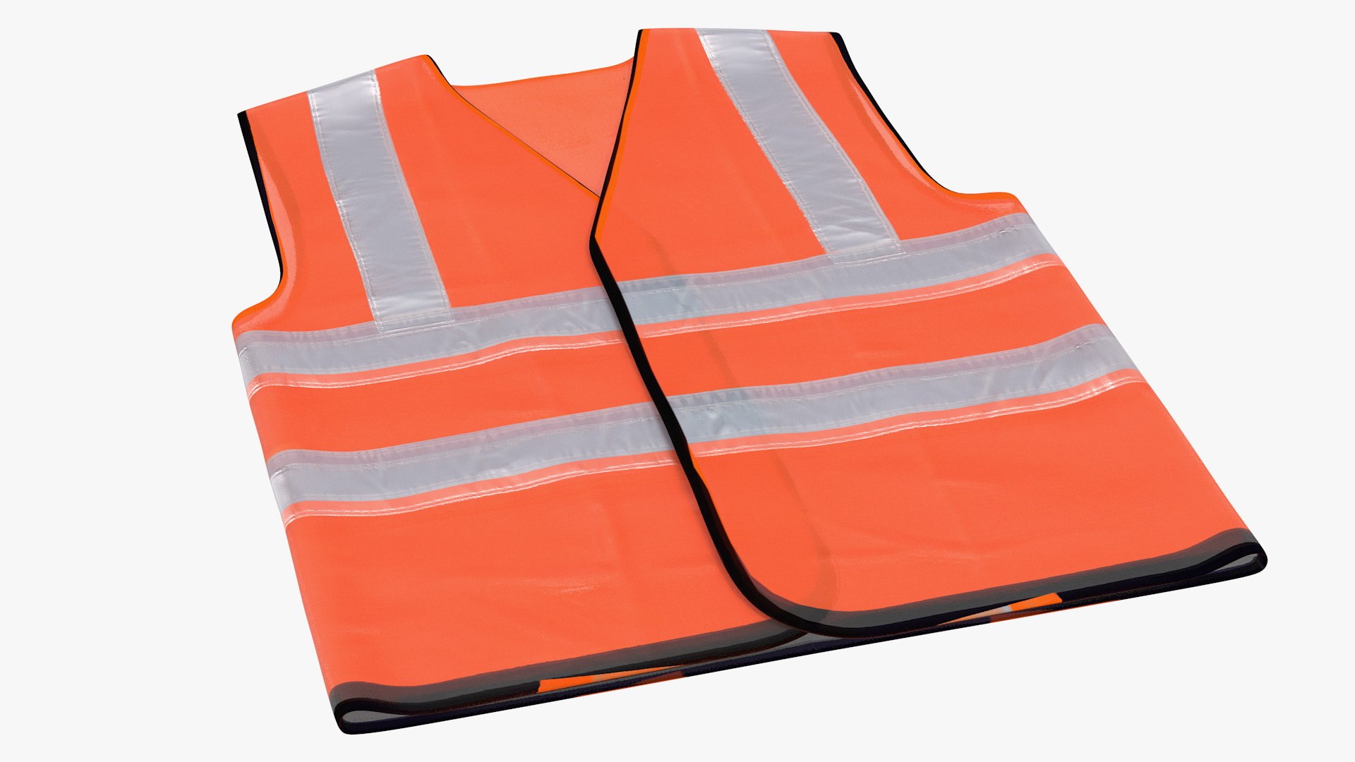 Orange Hi Vis Safety Vest 3D model preview