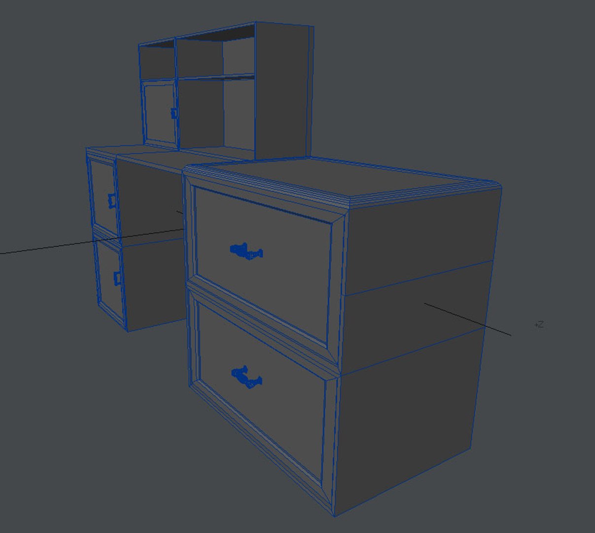 3d computer desk model