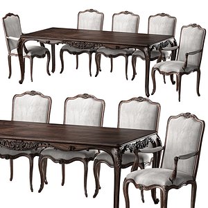 3D andrea fanfani table and chair 734
