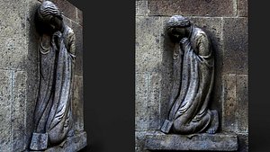 3D ancient temple stone wall sculpture PBR photogrammetry