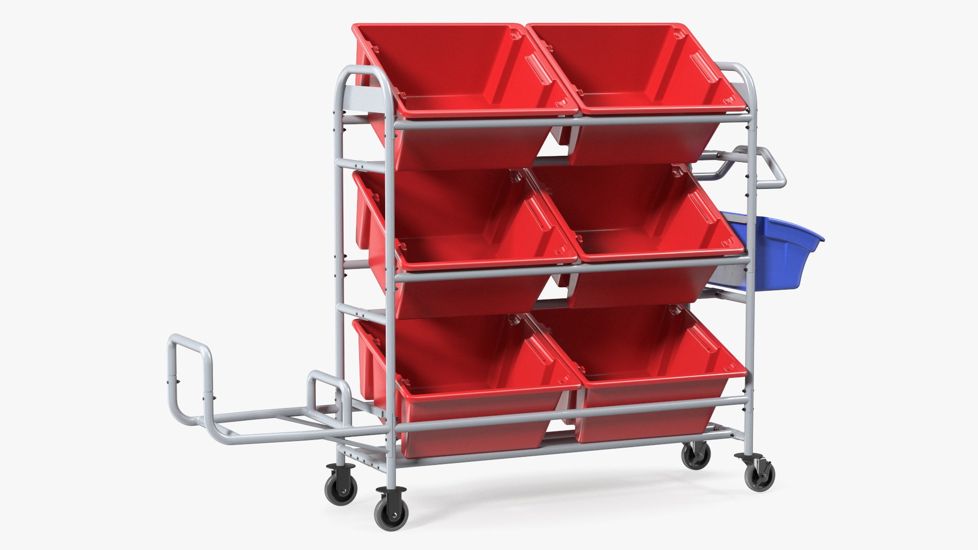 Commercial Tote Picking Cart 3D model preview