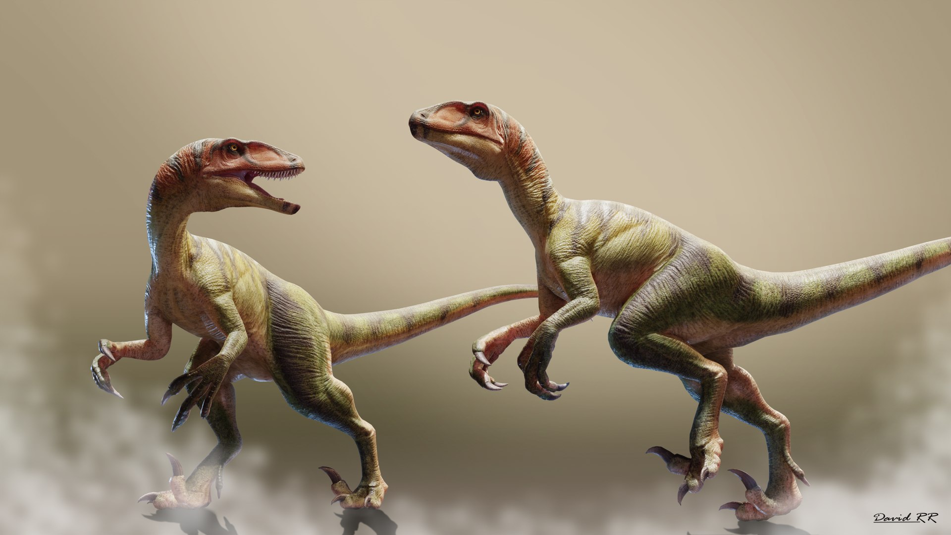 3D Model Retro Deinonychus Animation Ready Dinosaur 3D Model ...