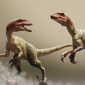 3D model Retro Deinonychus  Animation Ready Dinosaur 3D Model