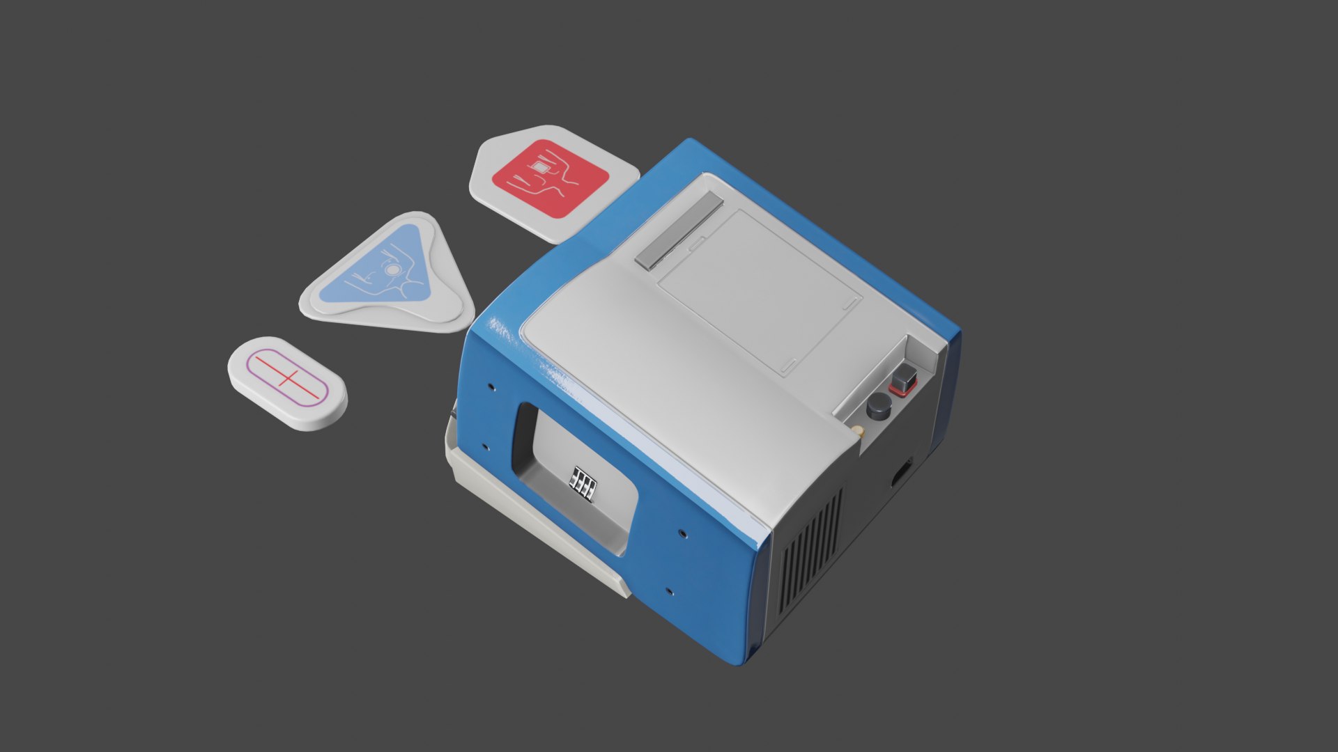 Defibrillator with Pads 3D https://p.turbosquid.com/ts-thumb/3e/ZcCuWO/pq/defibrillator_04/png/1717495021/1920x1080/fit_q87/6d41a13a51ab462a52d7b31d585d2699c7e86cf4/defibrillator_04.jpg