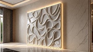 3D modern panel wall decor set wall relief mural CNC 101