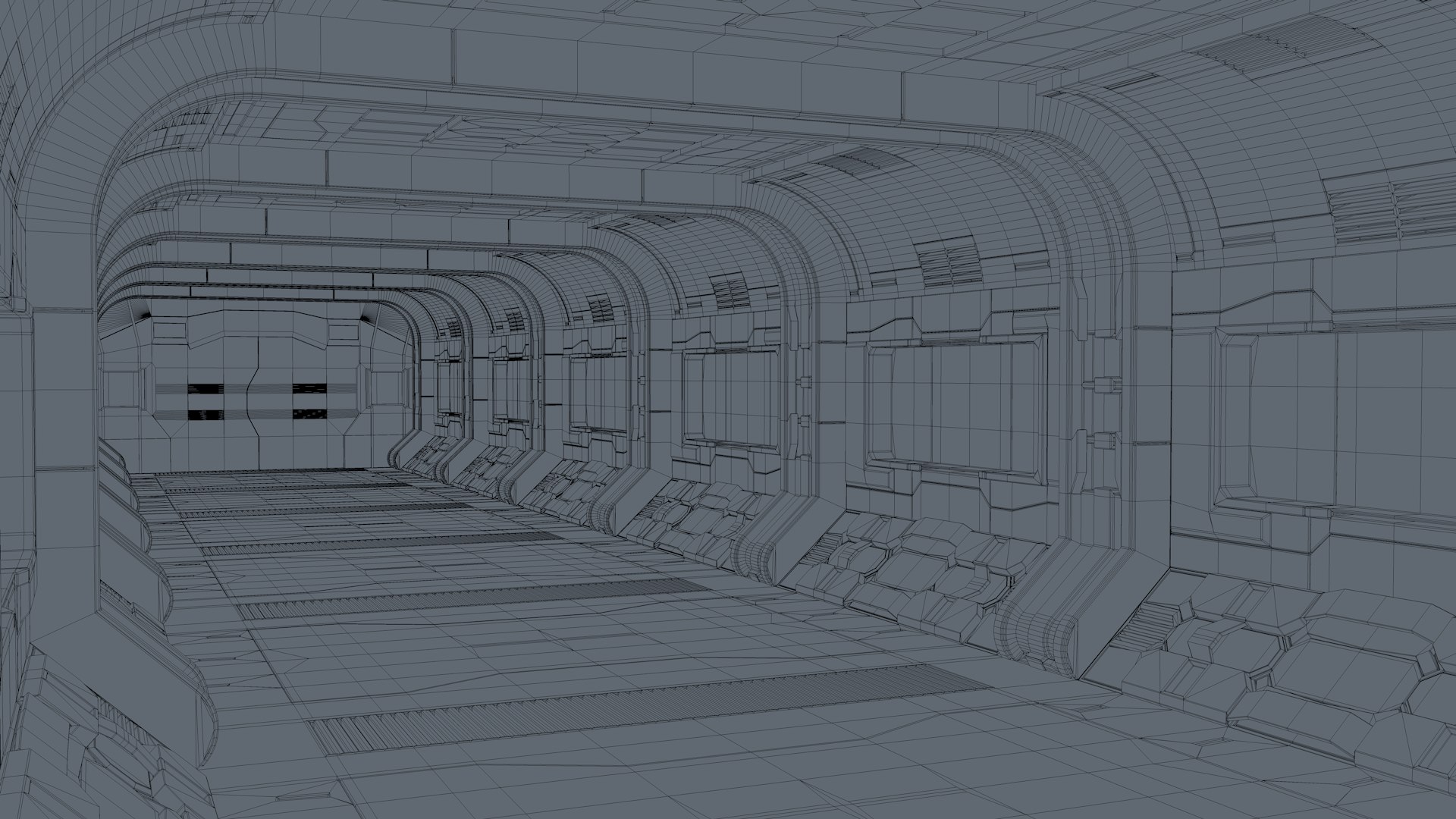 3D Sci Fi Corridor Model - TurboSquid 2227345