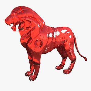 Lion metallic 3D model