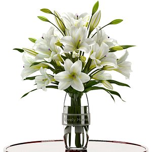 3d model white lilies