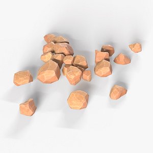 3D model Stylized Desert Rock small 3