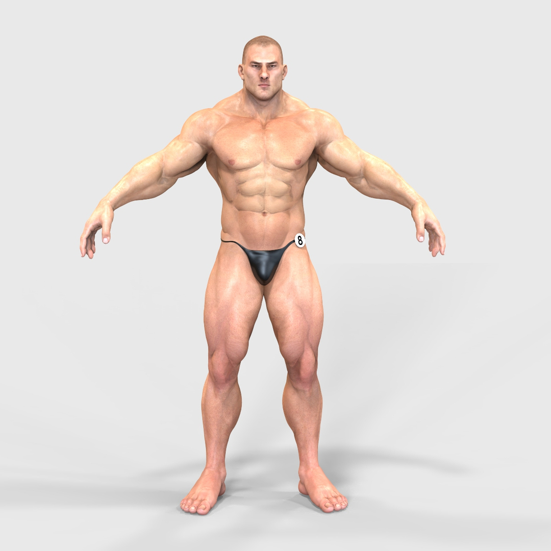 Bodybuilder Mann Charakter T-Pose 3D-Modell - TurboSquid 2046589