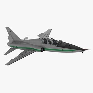 3D Two-seat Supersonic Jet Trainer Grey Rigged