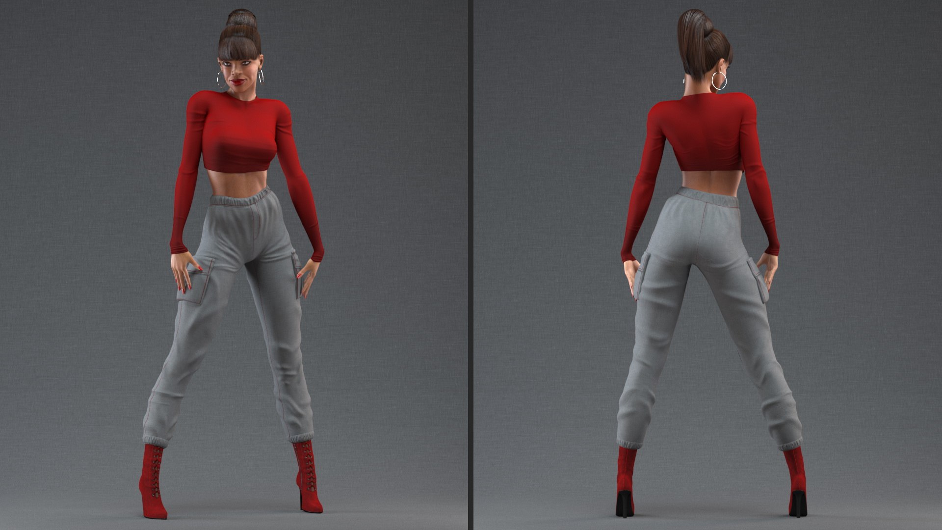 Light Skin City Style Woman T Pose 3D Model $149 - .3ds .blend