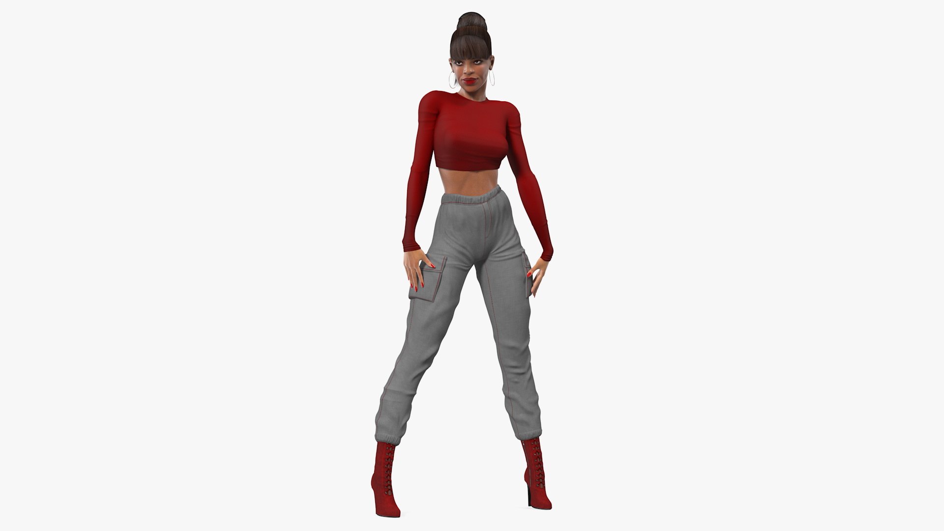 Light Skin City Style Woman 3D model preview